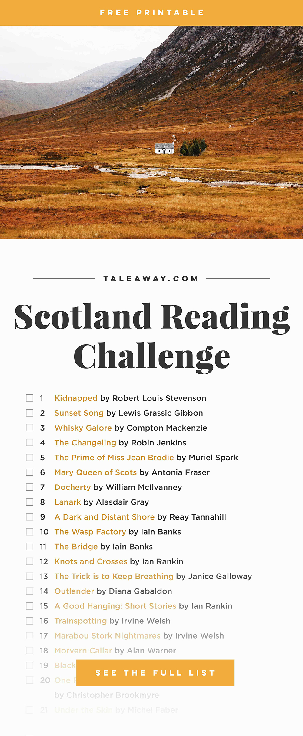 Scotland Reading Challenge, Books Set In Scotland - For more books visit www.taleway.com to find books set around the world. reading challenge, scottish books, book challenge, books you must read, books from around the world, world books, books and travel, travel reading list, reading list, books around the world, books to read, scotland books, scotland books novels, scotland travel