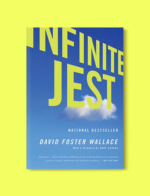 Books Set In Each State, Infinite Jest by David Foster Wallace - Visit www.taleway.com to find books set around the world. america reading challenge, books set in every state, books from every state, books from each state, most popular book in each state, books about each state, books to read from every state, us road trip, usa book list, american books, american book covers, american books reading list, usa books, us books, book challenge, reading challenge, books set in america, state books series, 50 states book list