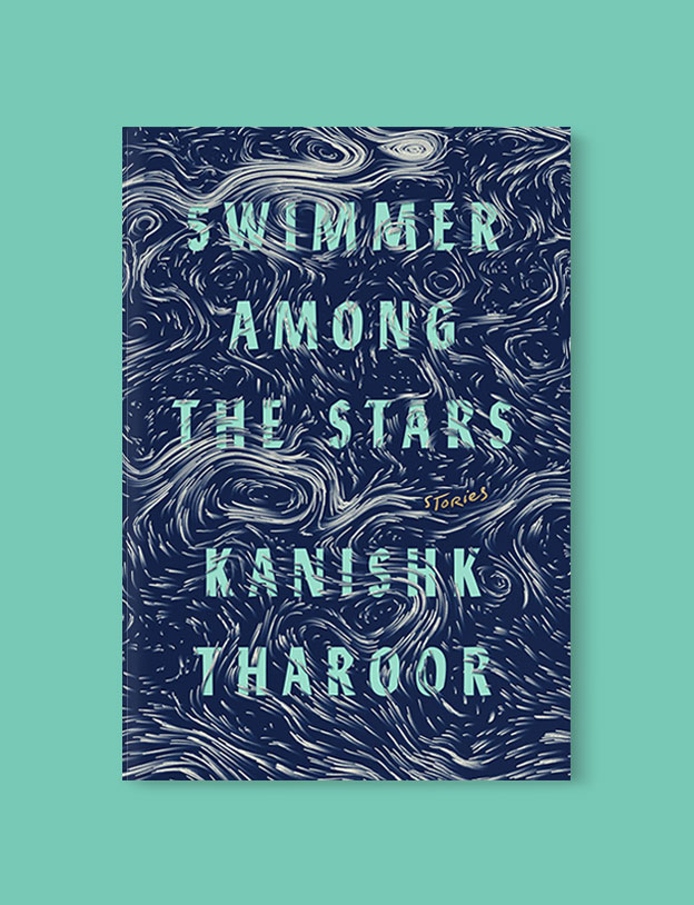 Best Book Covers 2017, Swimmer Among the Stars: Stories by Kanishk Tharoor - book covers, book covers 2017, book design, best book covers, best book design, cover design, best covers, book cover design, book designers, design inspiration, cover design inspiration, book cover ideas, book design ideas, cover design ideas, book typography, book cover typography, book cover illustration, book cover design ideas